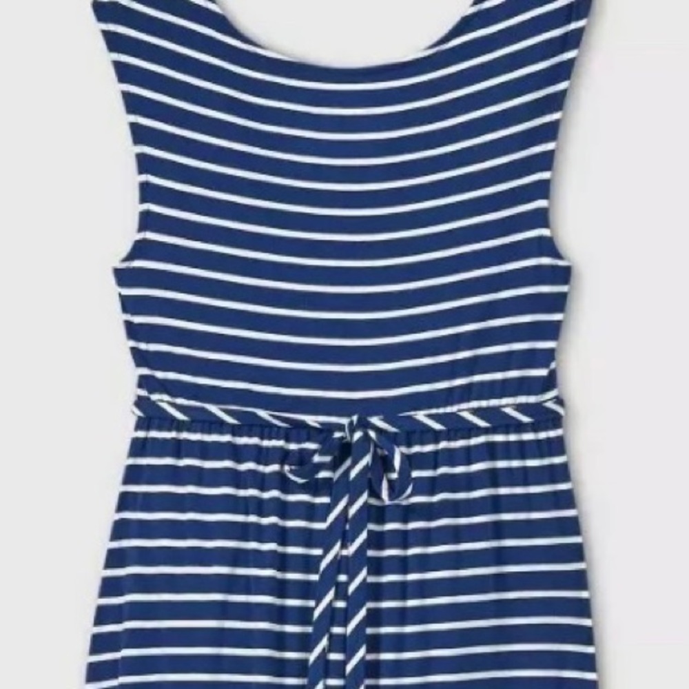 Isabel by Ingrid Striped Tank Maternity Dress Blue - Picture 8 of 13
